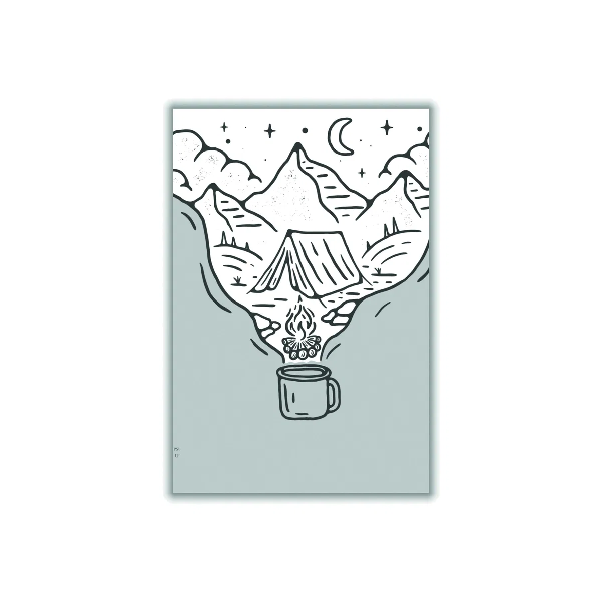 Grey It All Started With Coffee A3 297 X 420Mm Stanley Print House – image 1