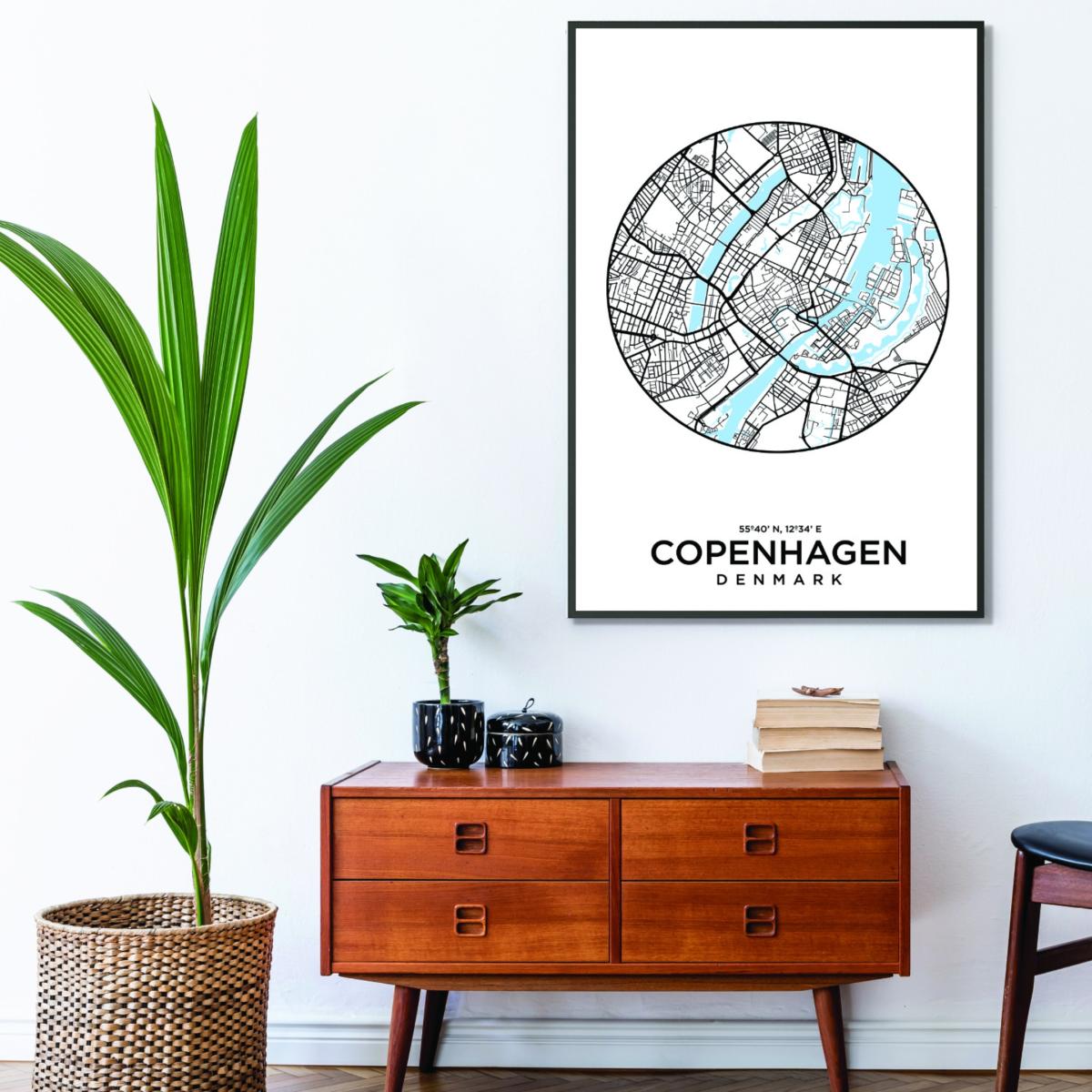 Blue Map Of Copenhagen A4 210 X 297Mm Stanley Print House – image 3