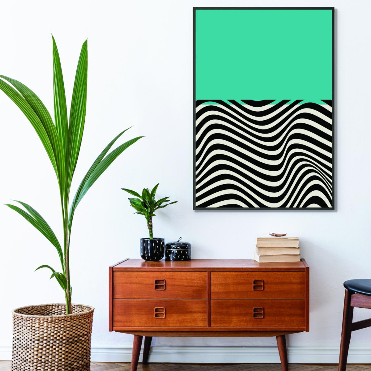 Minimal Abstract Blue Wave A4 210 X 297Mm Stanley Print House – image 3