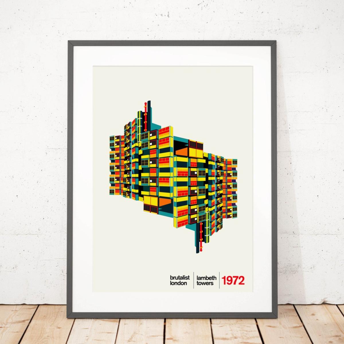 Lambeth Towers London Illustrated Art Print A3 297 X 420Mm Eye for London Prints – image 4