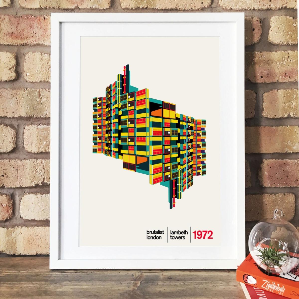 Lambeth Towers London Illustrated Art Print A3 297 X 420Mm Eye for London Prints – image 5