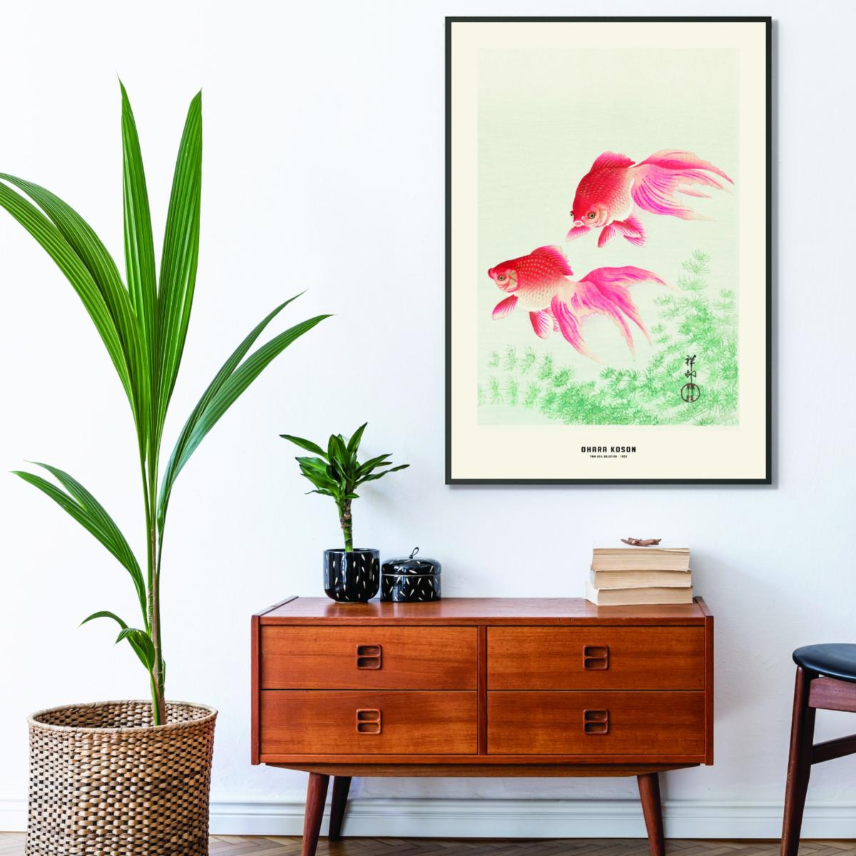 Red Ohara Koson - Two Veil Goldfish Medium Stanley Print House – image 3