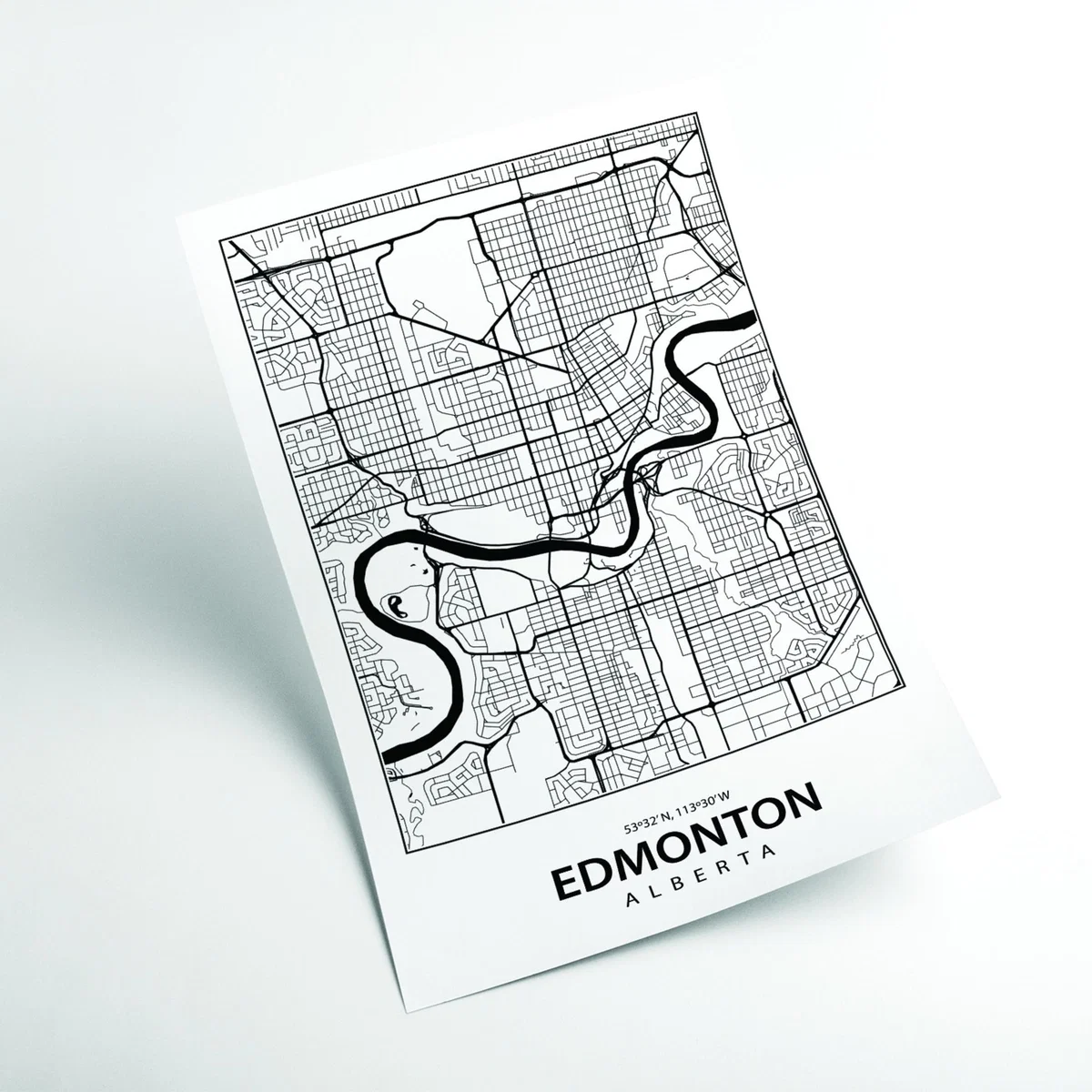 Black Map Of Edmonton Alberta Xxs Stanley Print House – image 2