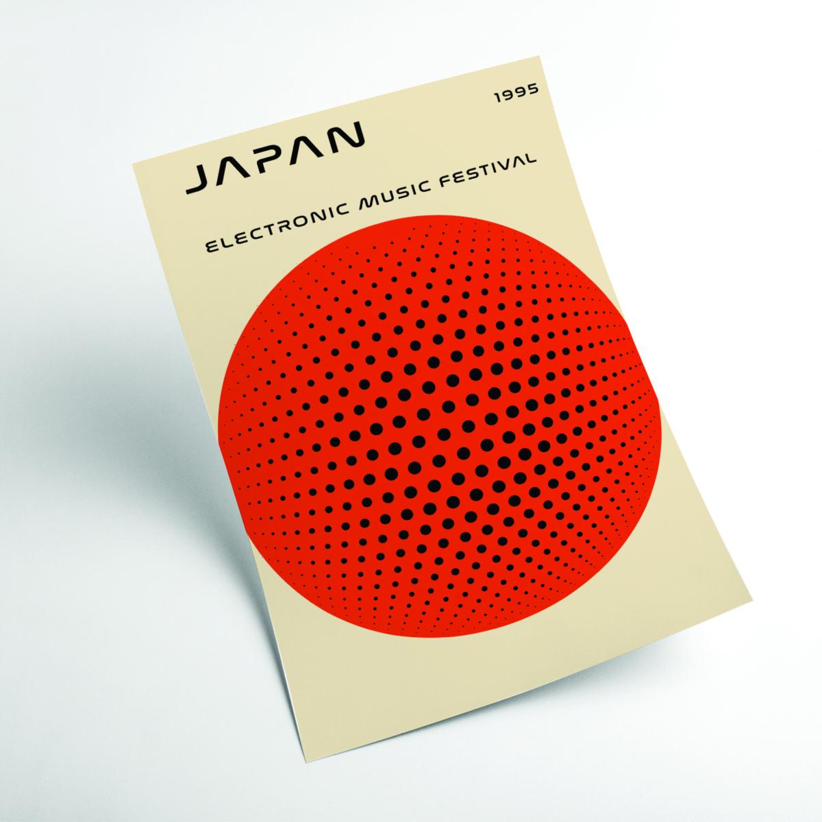 Red Japan Electronic Music Festival A1 594 X 841Mm Stanley Print House – image 2