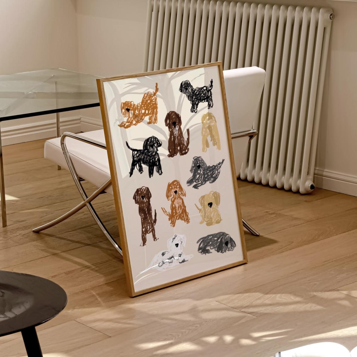 Neutrals Cockapoo Art Print - A3 Natalie Cass Art – image 2