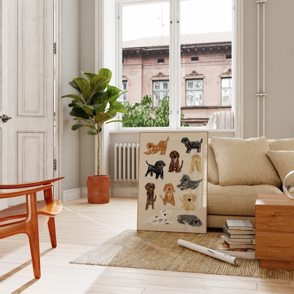 Neutrals Cockapoo Art Print - A3 Natalie Cass Art – image 4
