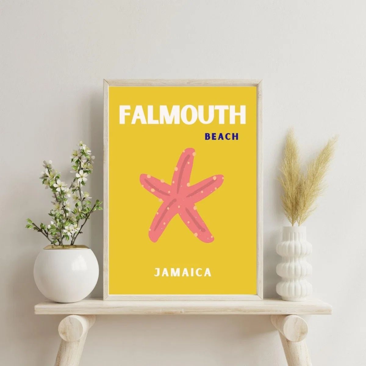 Yellow / Orange Falmouth Beach Starfish Poster | Artchi – image 2