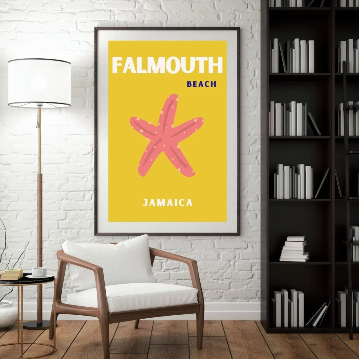 Yellow / Orange Falmouth Beach Starfish Poster | Artchi – image 3
