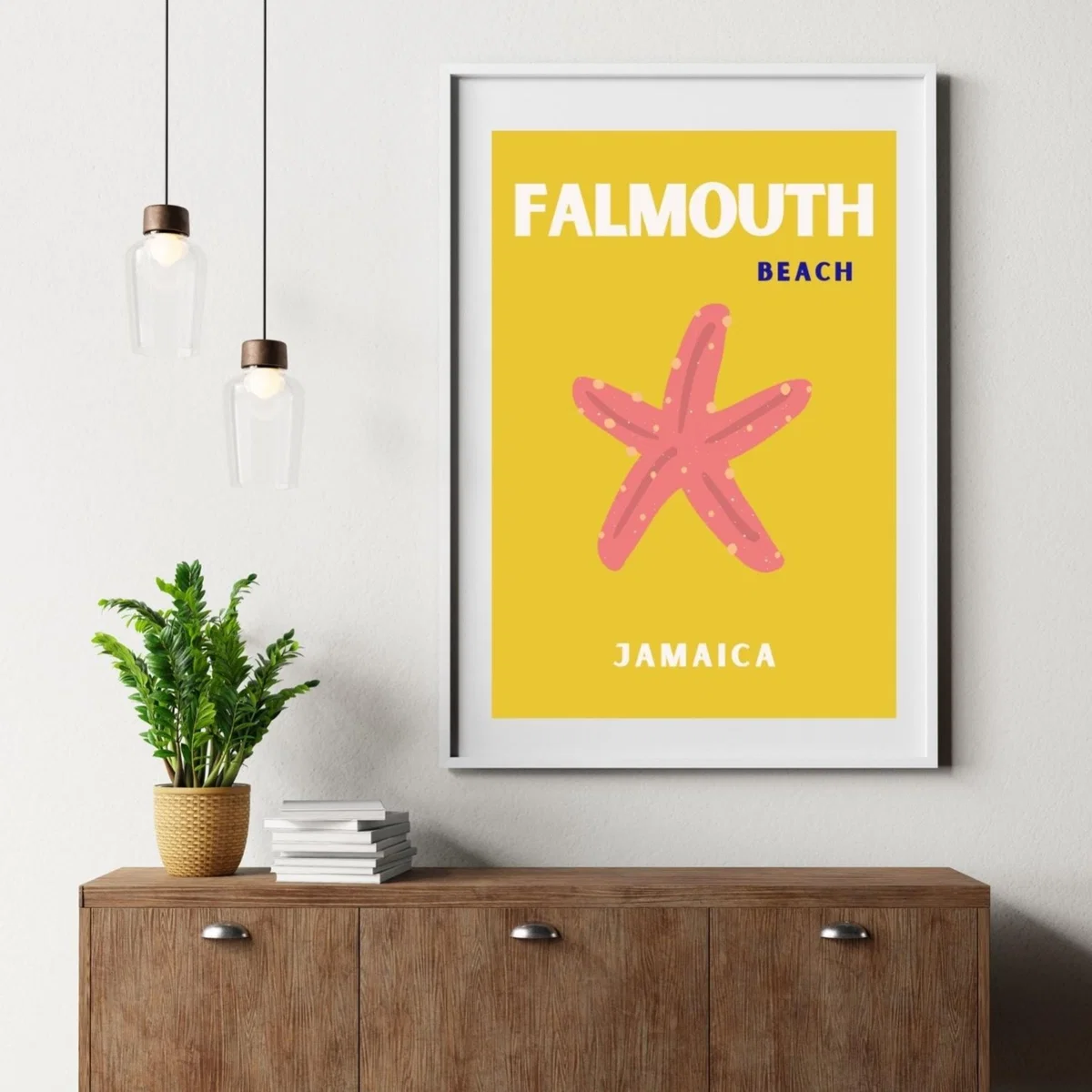 Yellow / Orange Falmouth Beach Starfish Poster | Artchi – image 4