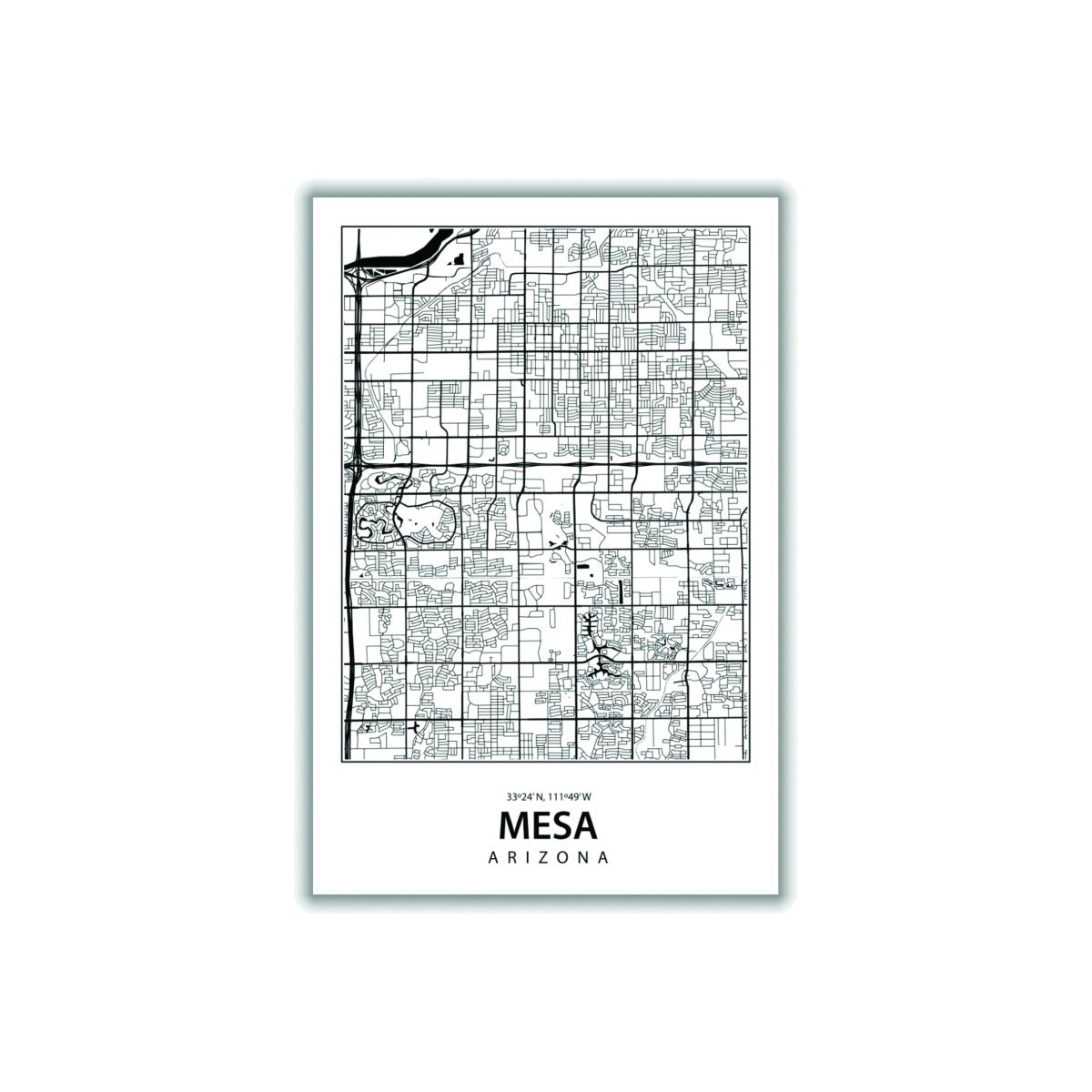 Black Map Of Mesa Arizona Medium Stanley Print House – image 1
