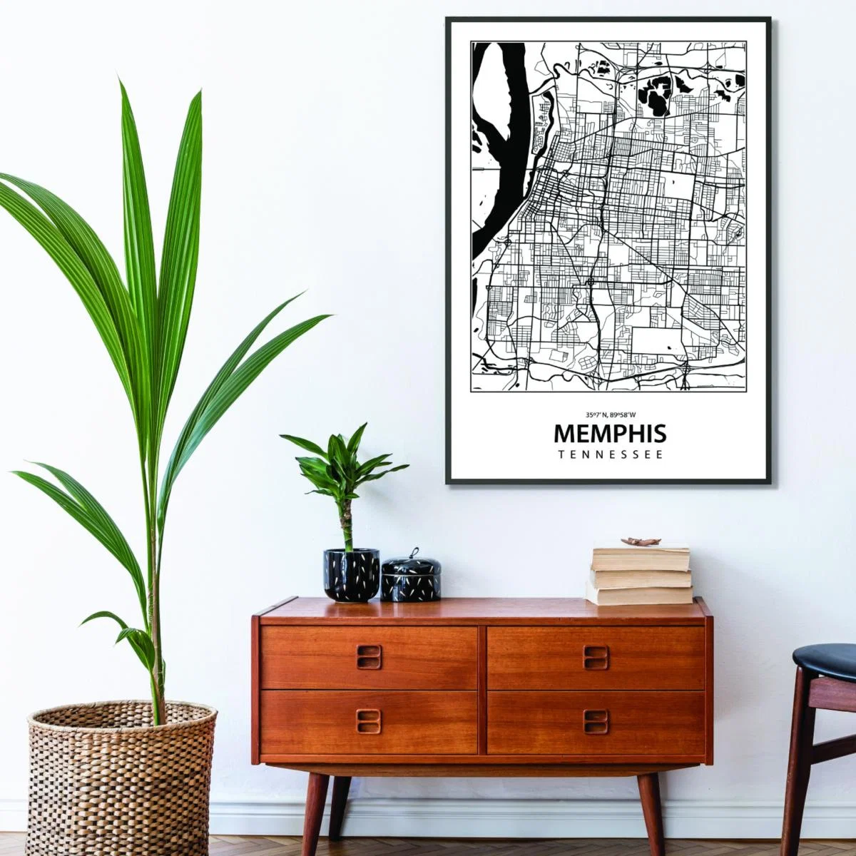 Black Map Of Memphis Tennessee Xxs Stanley Print House – image 3