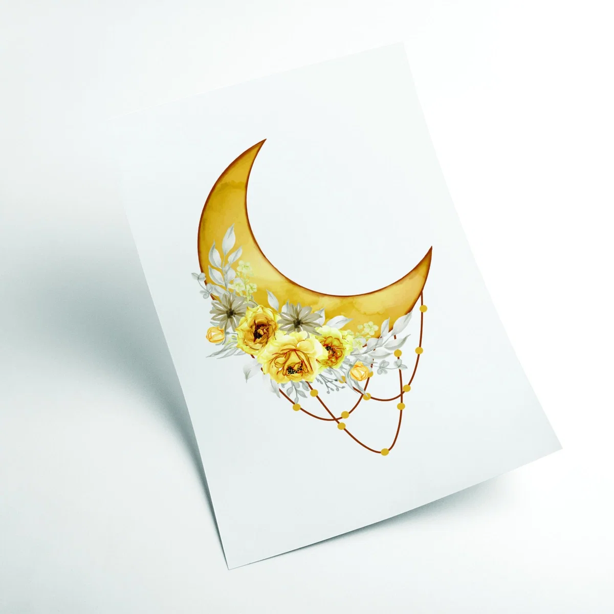 Yellow / Orange Watercolor Moon Xxs Stanley Print House – image 2