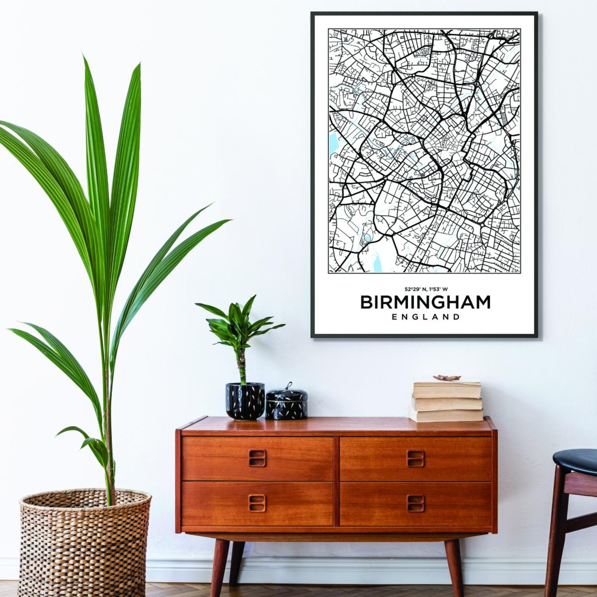 Black Map Of Birmingham England Extra Large Stanley Print House – image 3