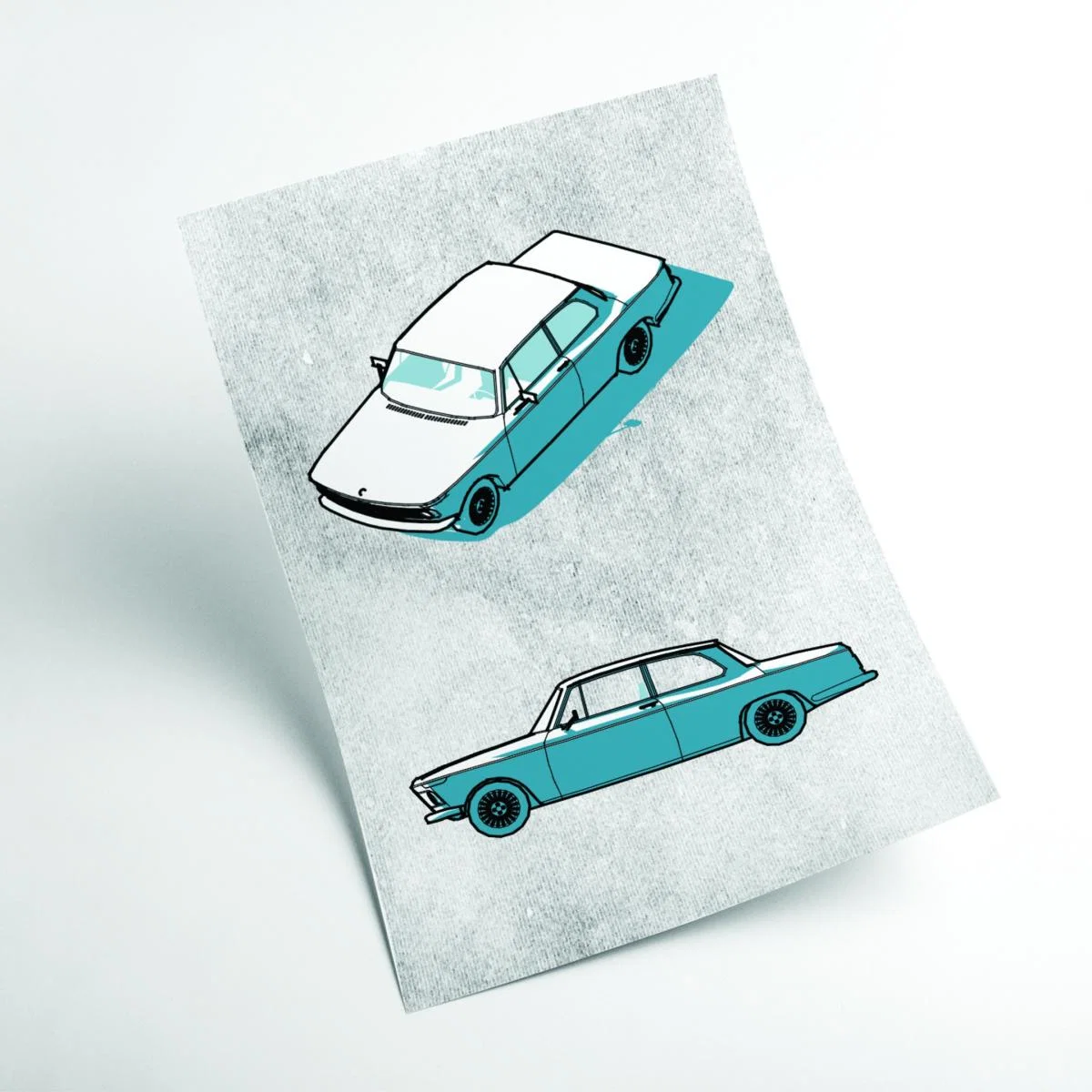 Blue Minimal Car Series I A3 297 X 420Mm Stanley Print House – image 2