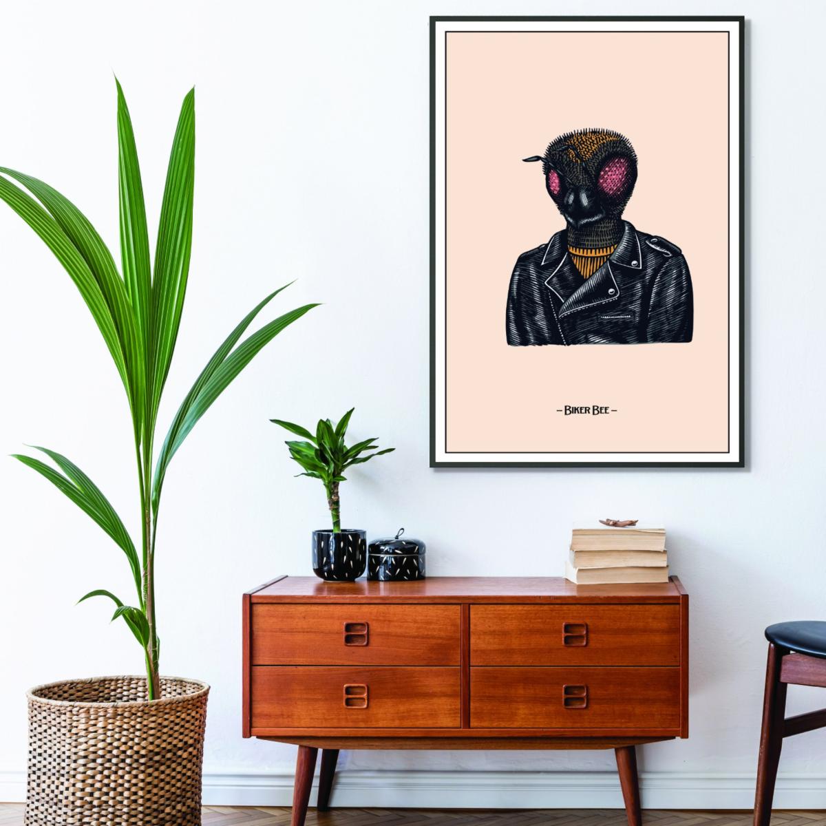 Black Biker Bee A3 297 X 420Mm Stanley Print House – image 3
