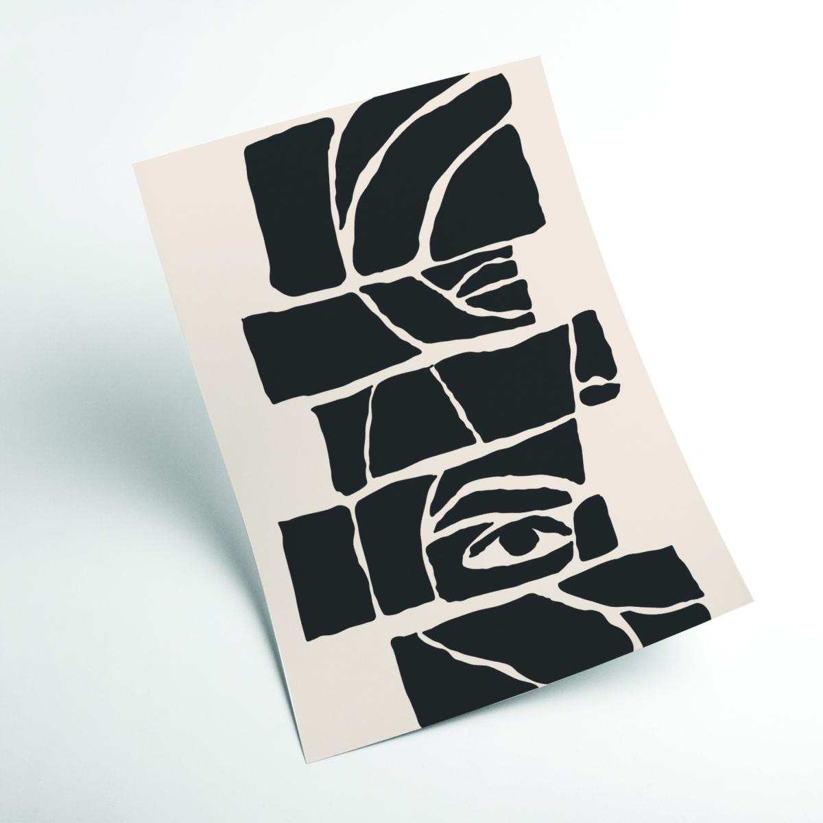 Black Abstract Face #7 Extra Large Stanley Print House – image 2