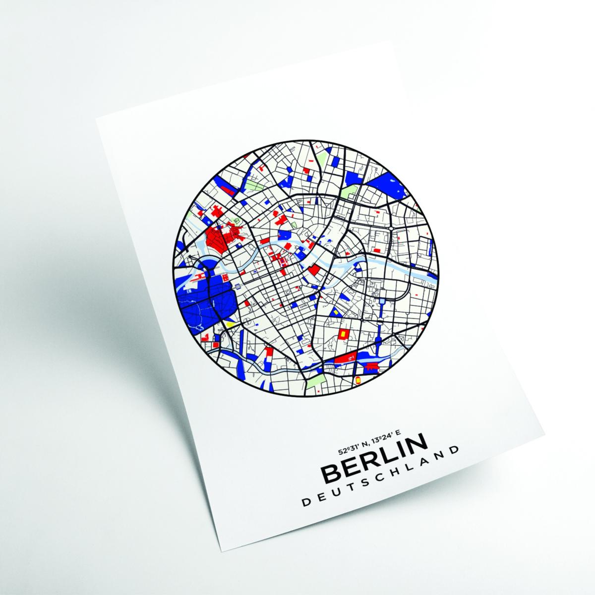 Blue Map Of Berlin 1 Large Stanley Print House – image 2