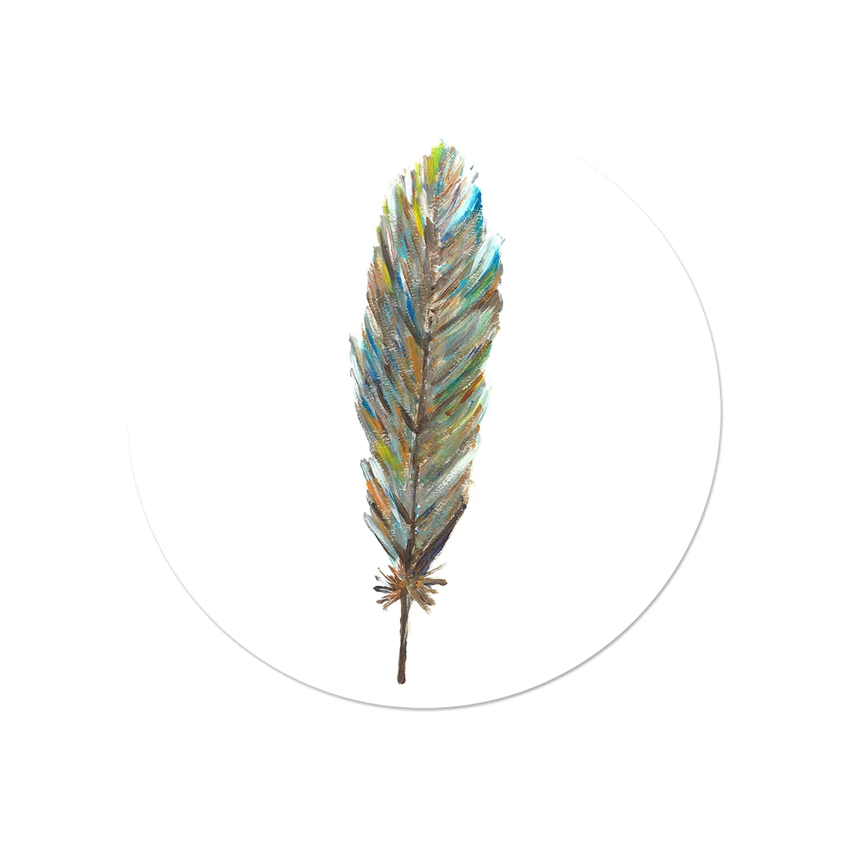 Grey Circle Wall Sticker Gray Feather Catchii – image 1