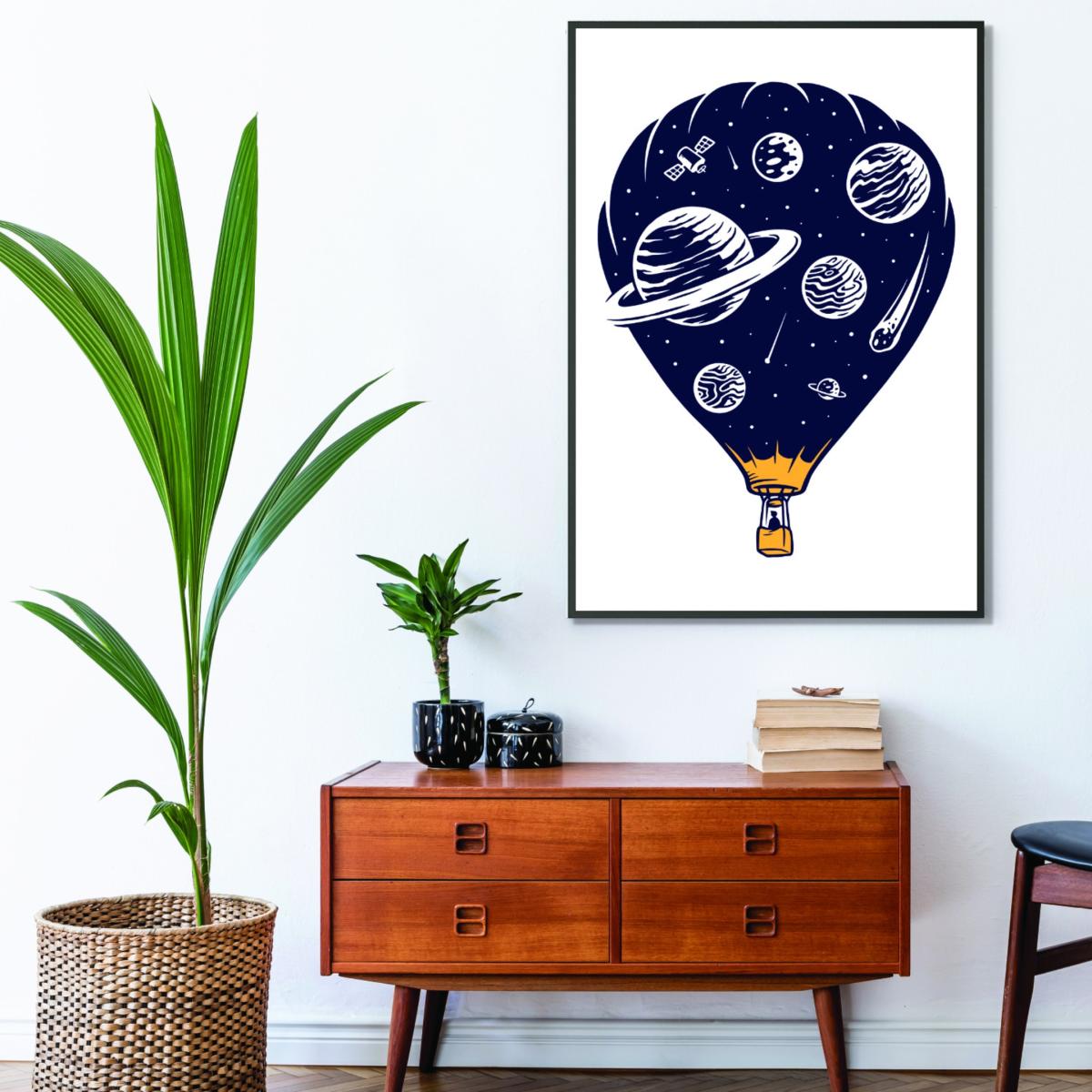 Yellow / Orange Hot Air Baloon Universe A3 297 X 420Mm Stanley Print House – image 3