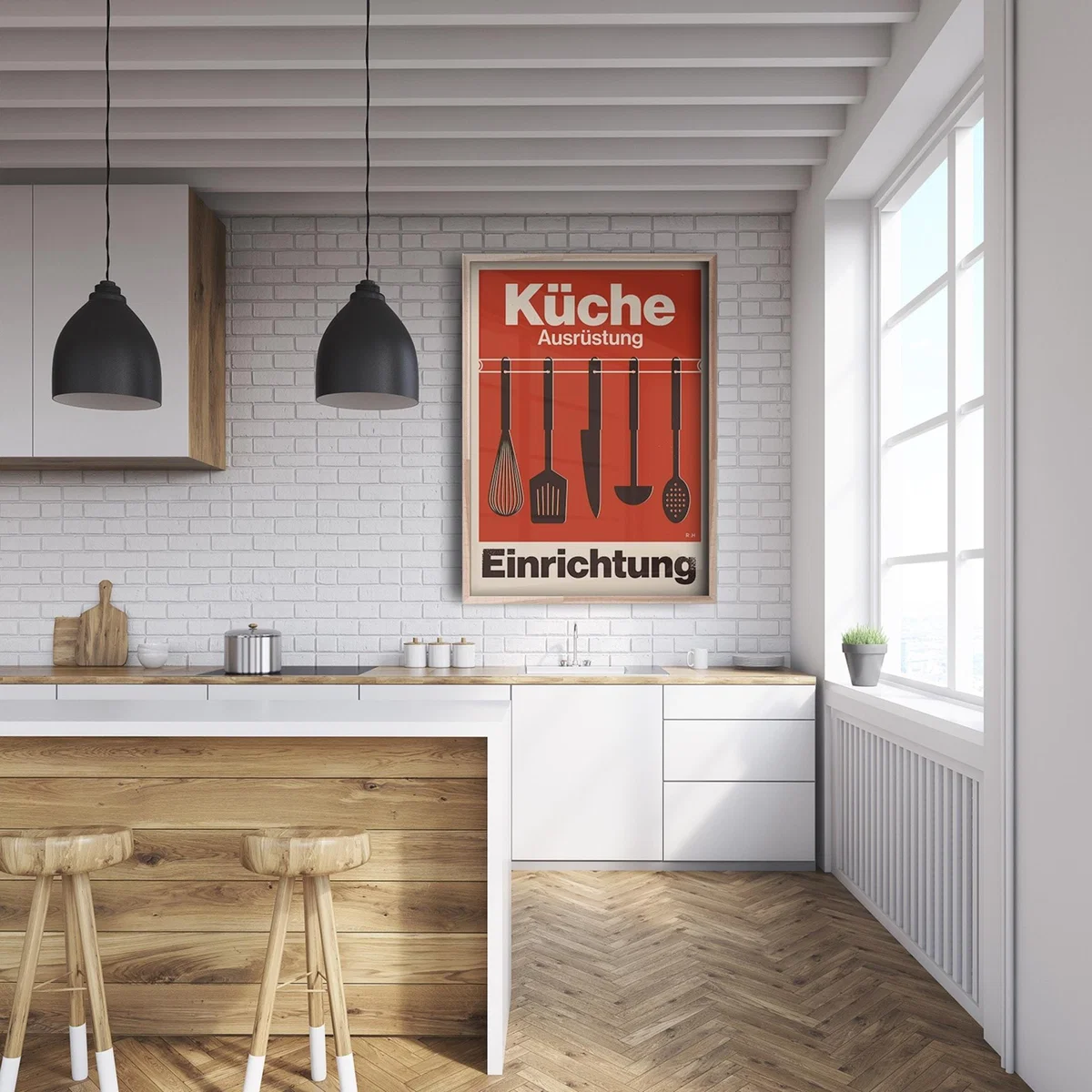 Küche - Modernist Kitchen Poster A3 297 X 420Mm Reign & Hail – image 3