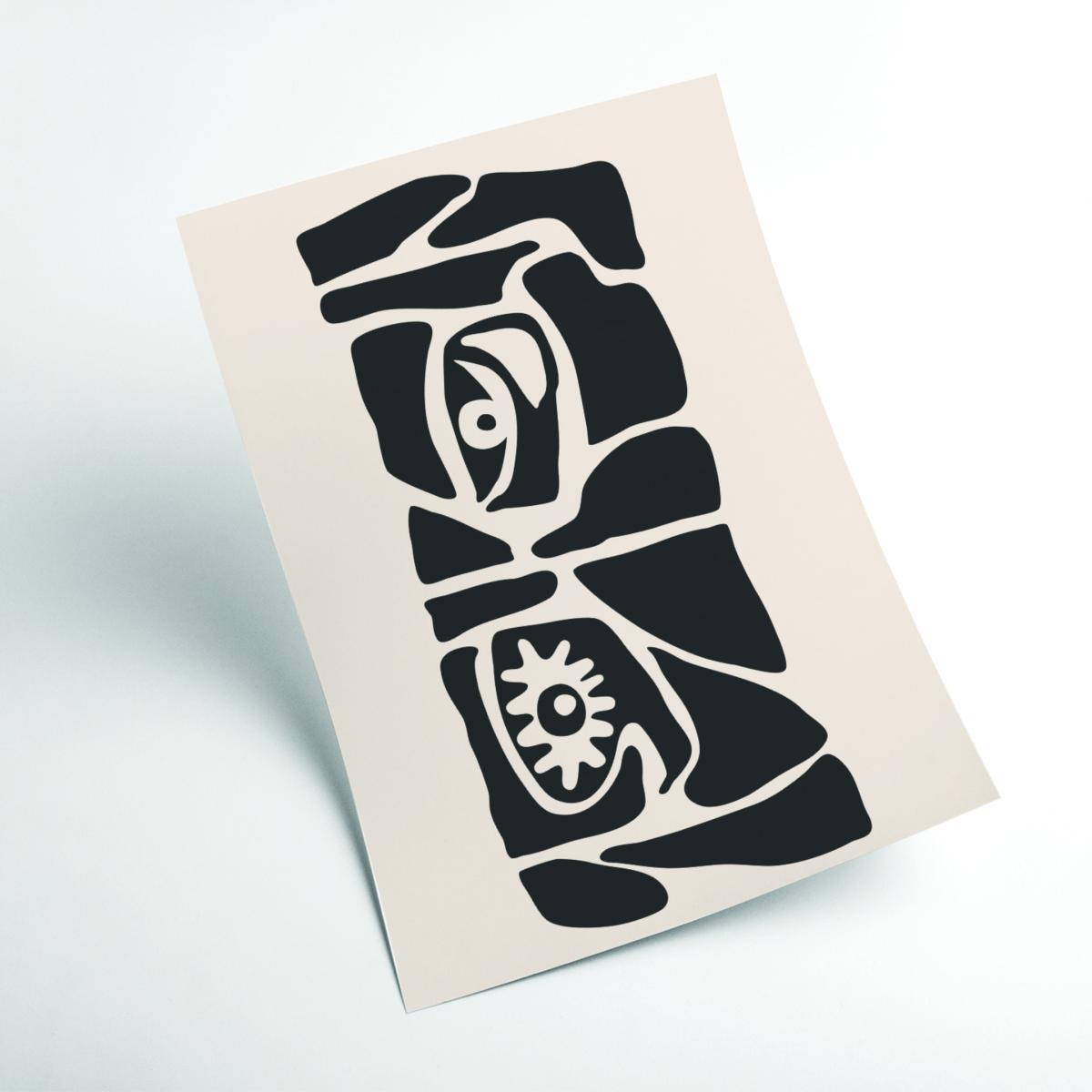 Black Abstract Face Series #6 Medium Stanley Print House – image 2