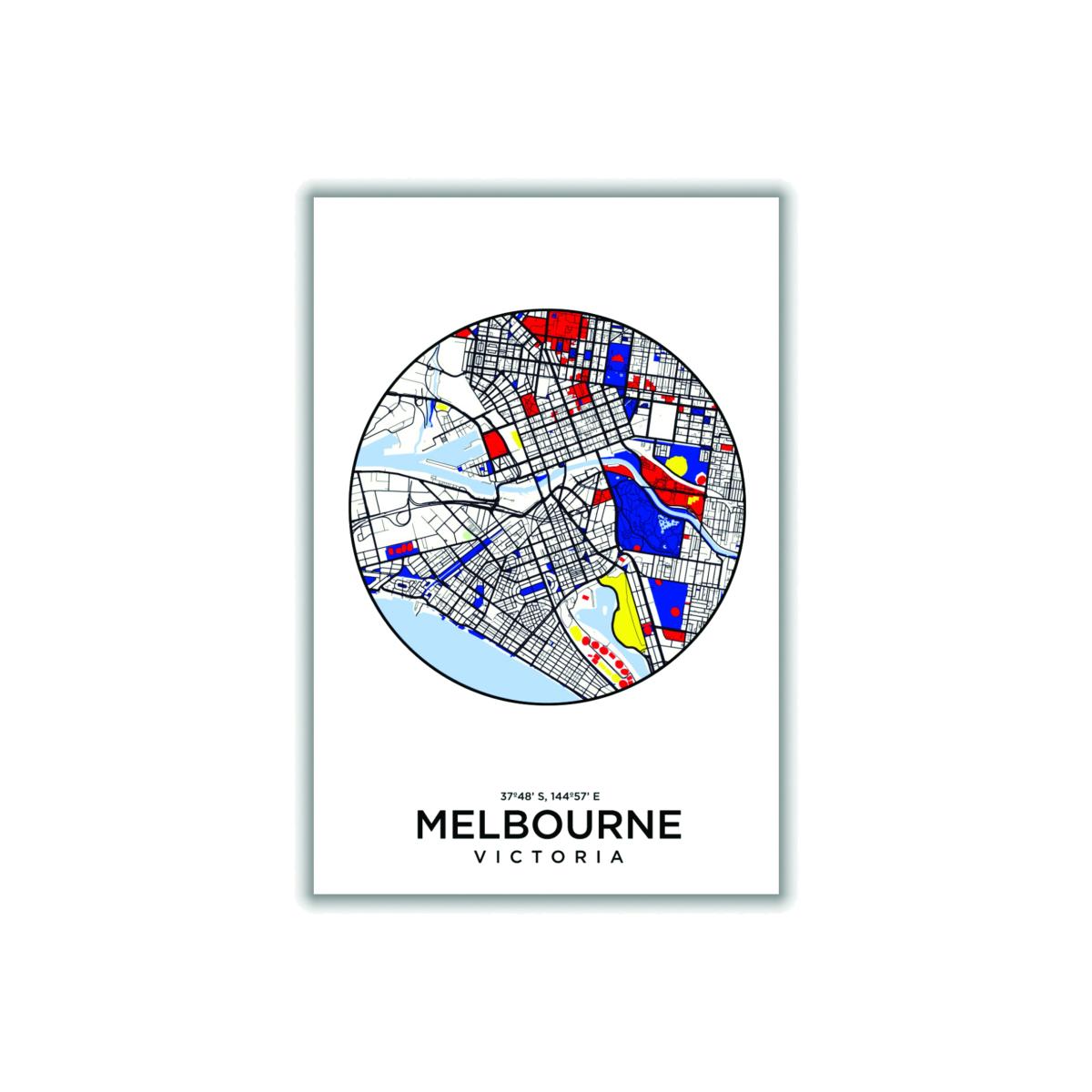 Black Map Of Melbourne Australia Large Stanley Print House – image 1