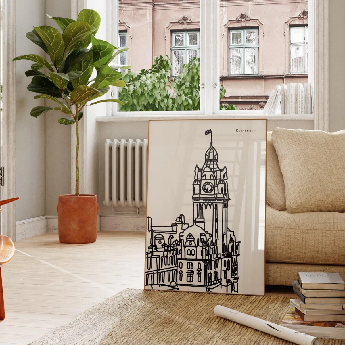 Black / White Edinburgh Art Print - A3 | A3 | 297 X 420Mm | Natalie Cass Art – image 2