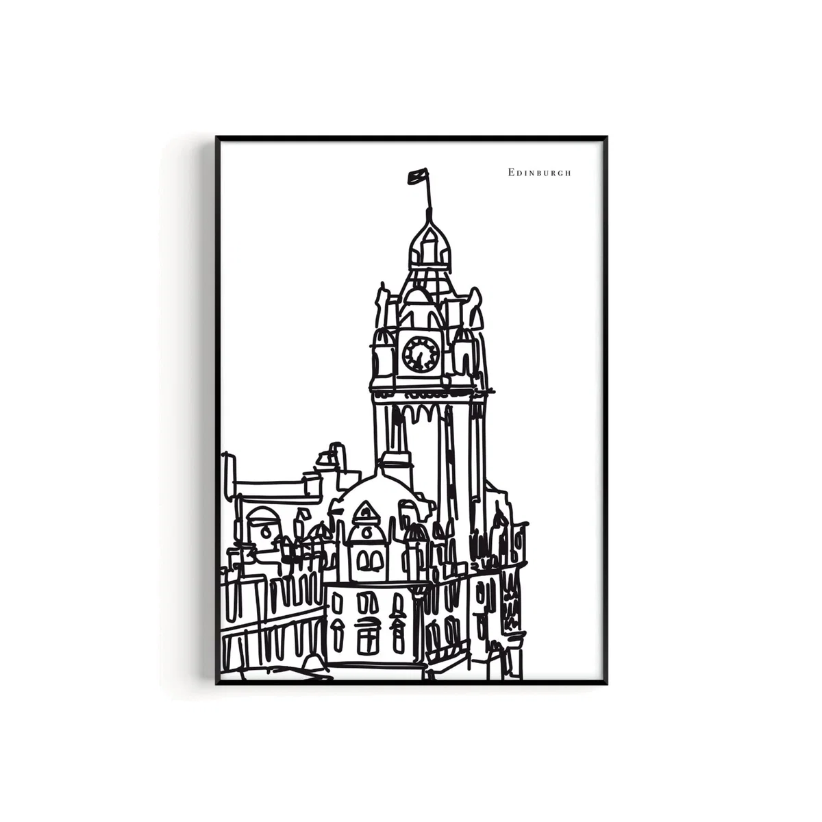 Black / White Edinburgh Art Print - A3 | A3 | 297 X 420Mm | Natalie Cass Art – image 1