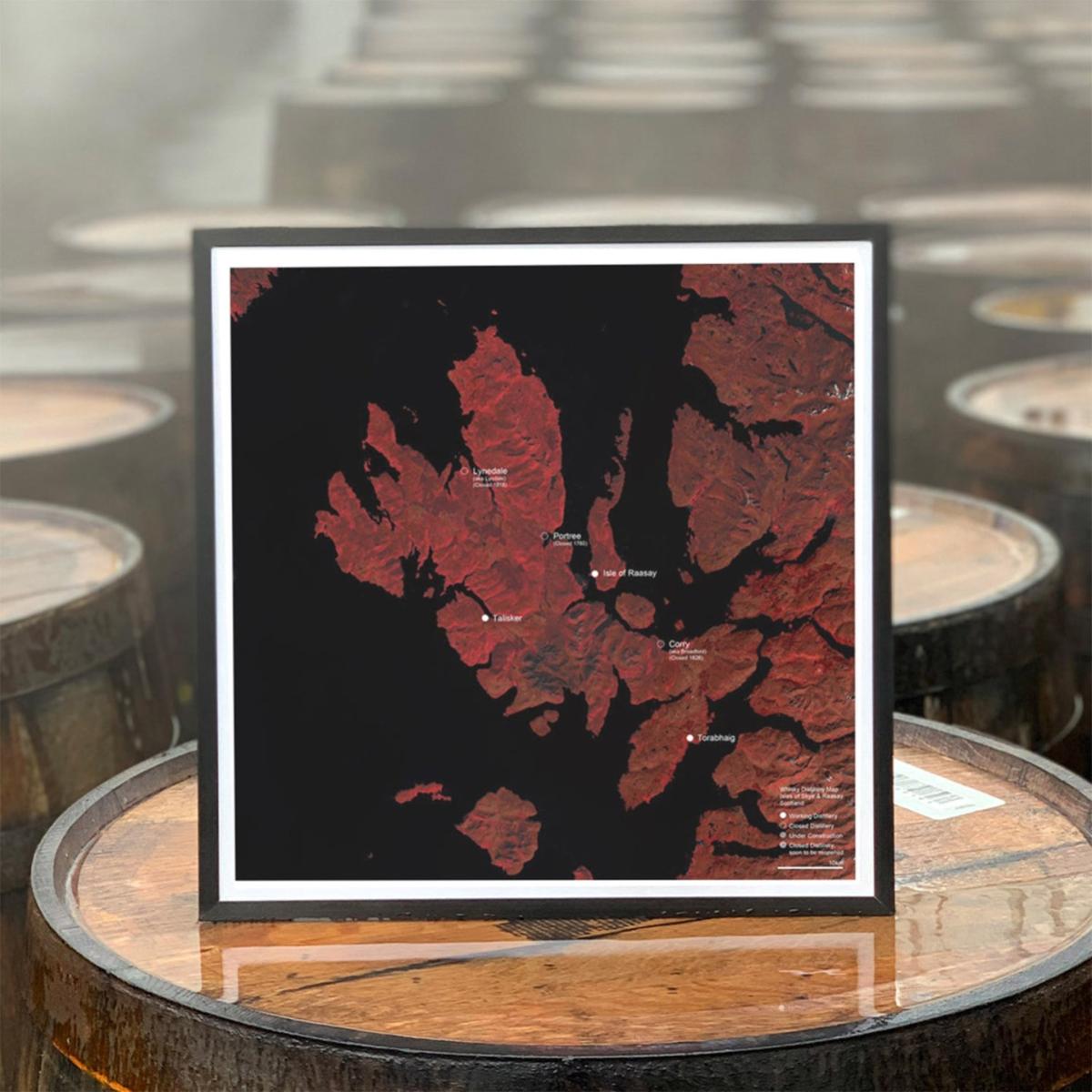 Black / Red Whisky Distillery Map Of Isle Of Skye & Raasay, Scotland Studio Story – image 2