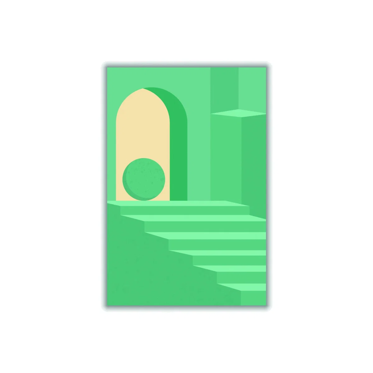 Green Minimal Architecture Design #1 A3 297 X 420Mm Stanley Print House – image 1