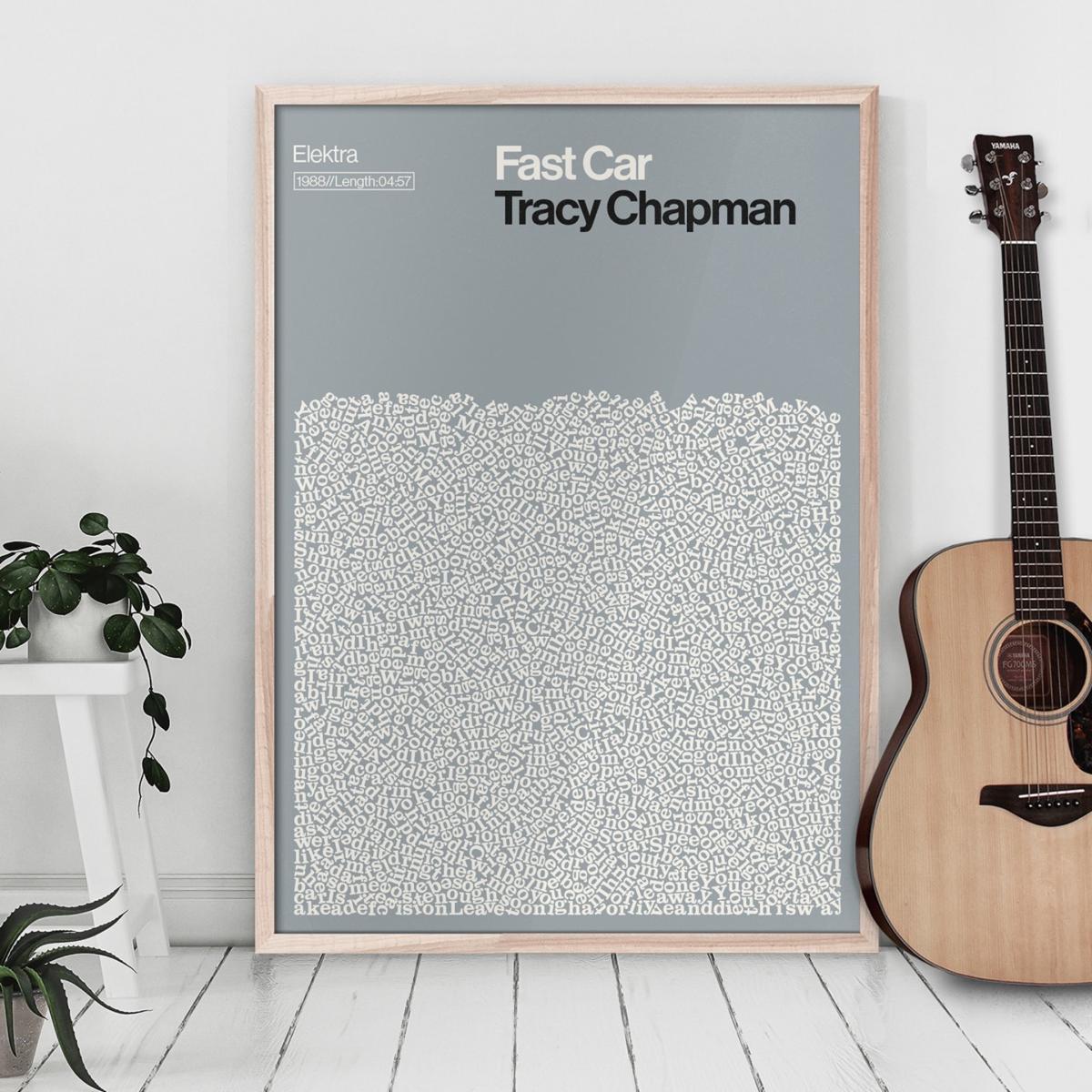 Fast Car - Tracy Chapman - Multicolour, Neutrals A0 841 X 1189Mm Reign & Hail – image 3