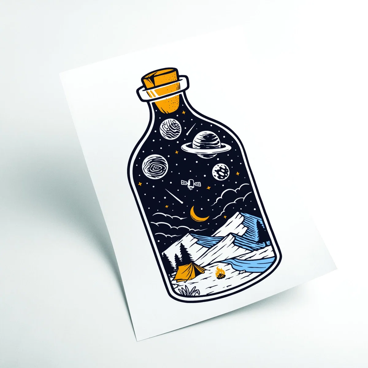 Yellow / Orange The Universe In A Bottle A4 210 X 297Mm Stanley Print House – image 2