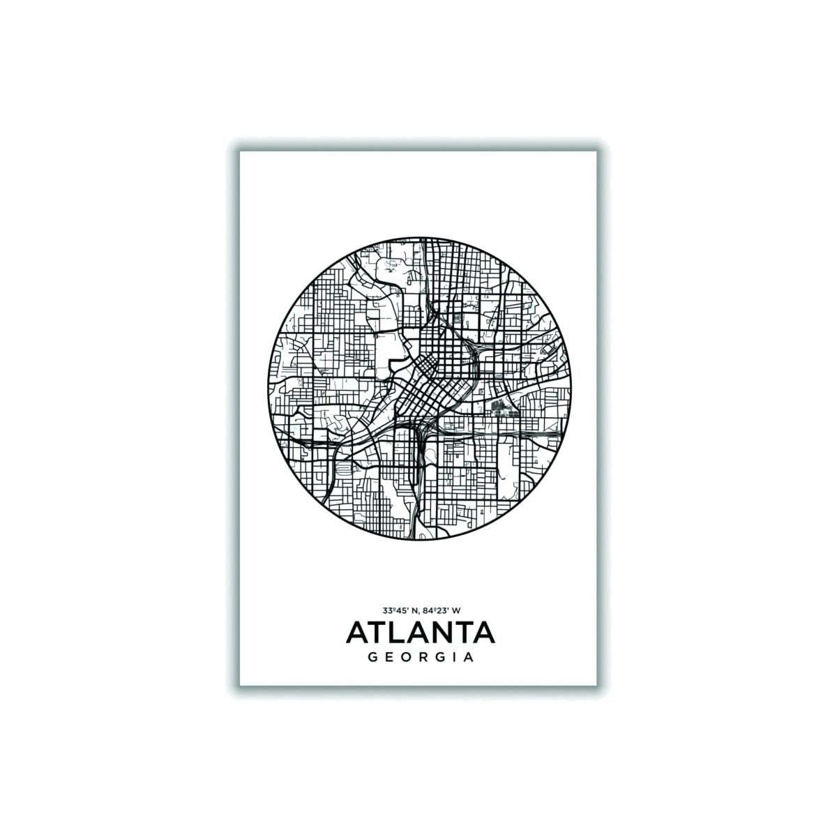Black Map Of Atlanta Large Stanley Print House – image 1