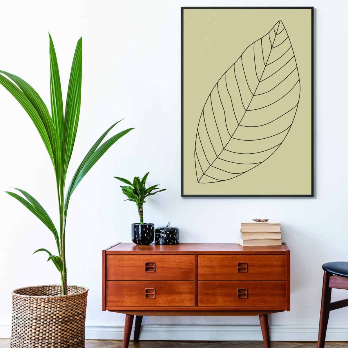 Black Minimal Leaves #3 Small Stanley Print House – image 3