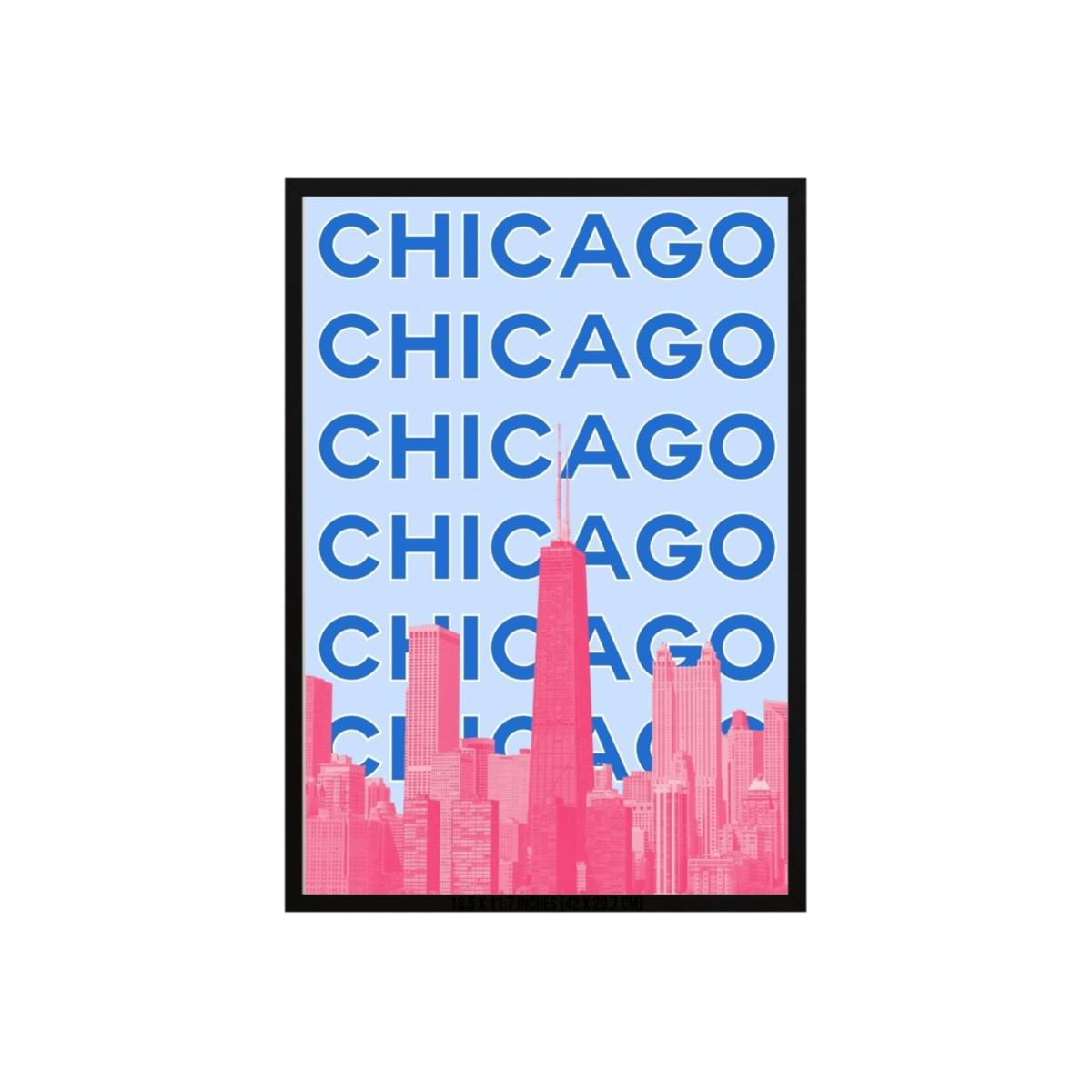 Blue Chicago Skyline Pop Poster | Artchi – image 1