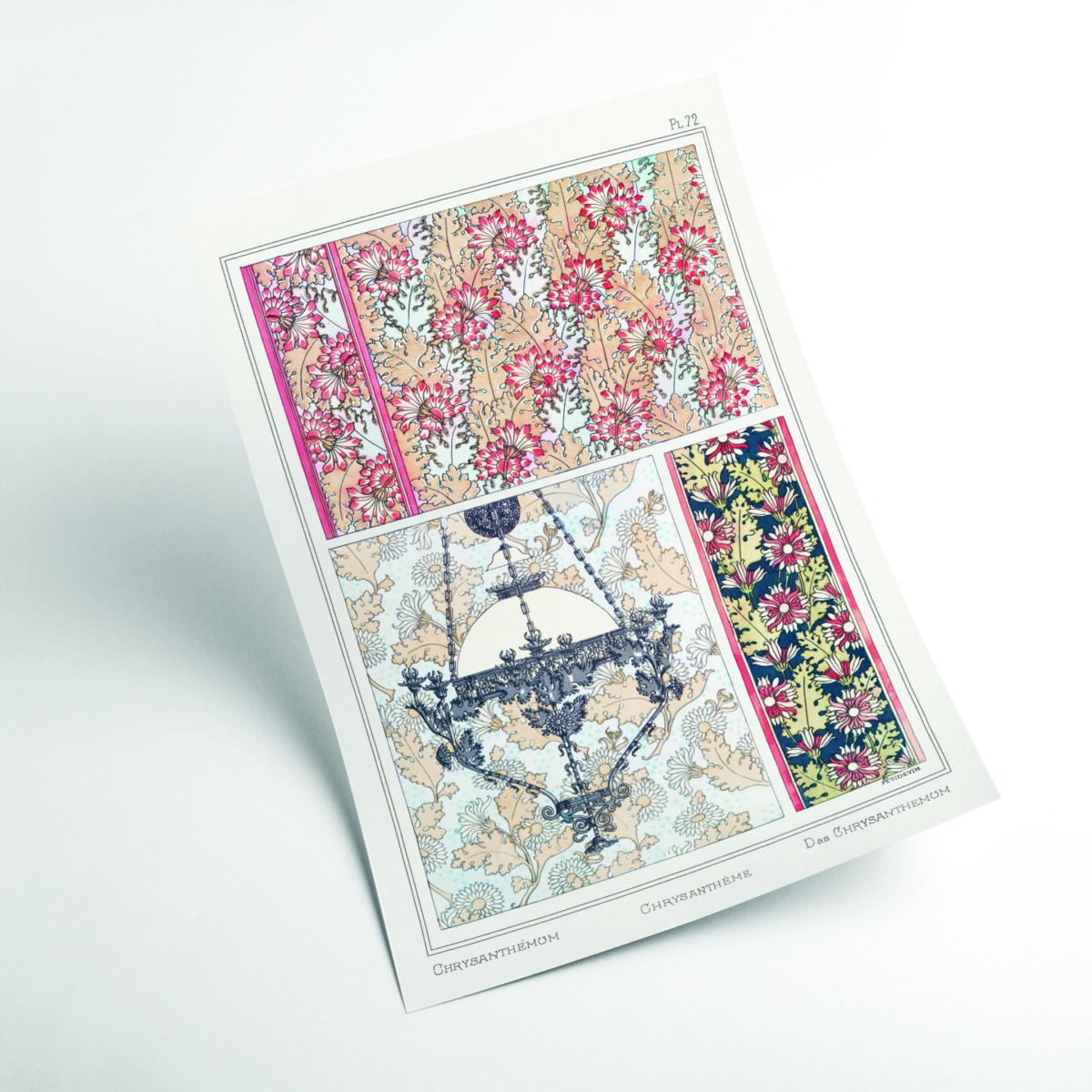 Rose Gold Chrysanthème Iii Print By Maurice Pillard Verneuil A3 297 X 420Mm Stanley Print House – image 2