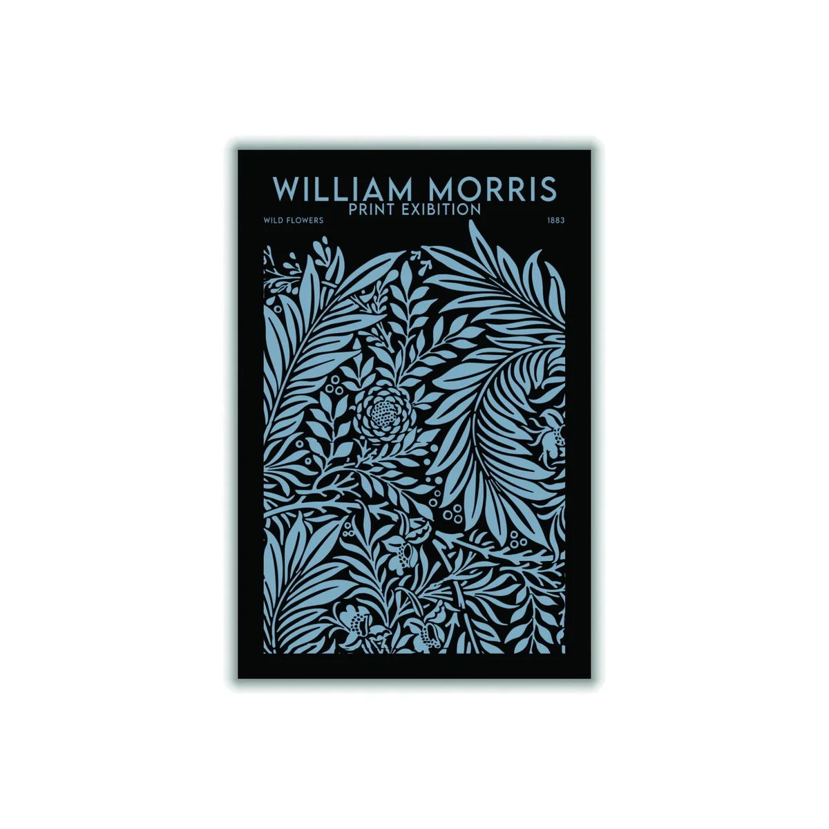Blue William Morris Print Exibition Black Extra Small Stanley Print House – image 1