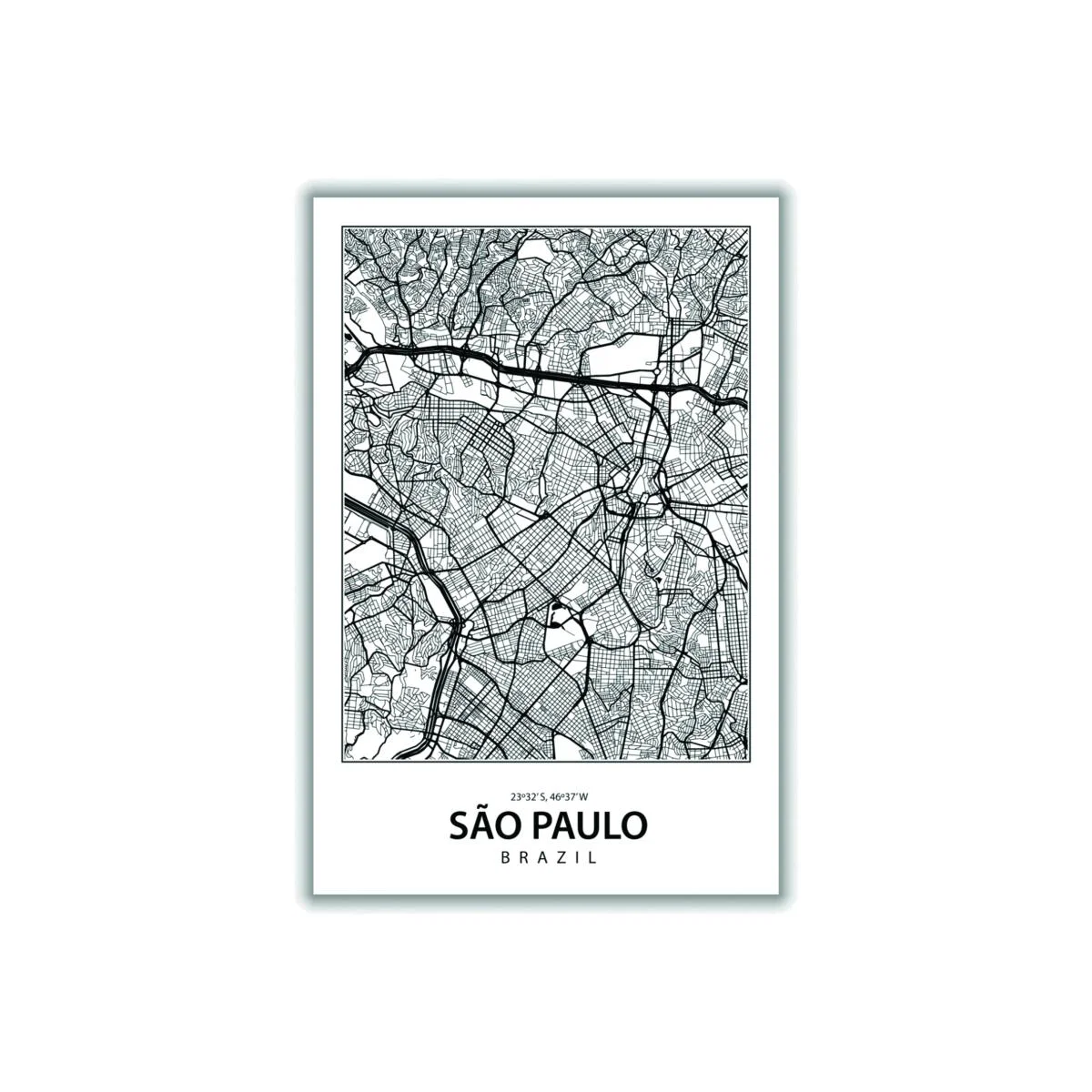 Black Map Of Sao Paulo Extra Large Stanley Print House – image 1