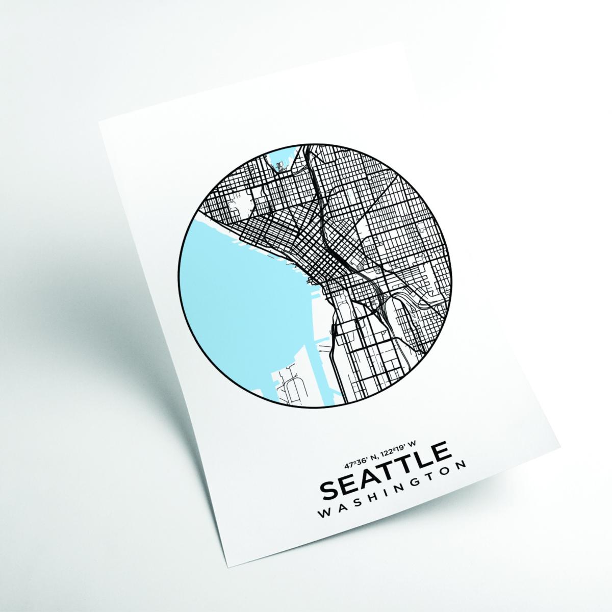 Blue Map Of Seattle Medium Stanley Print House – image 2