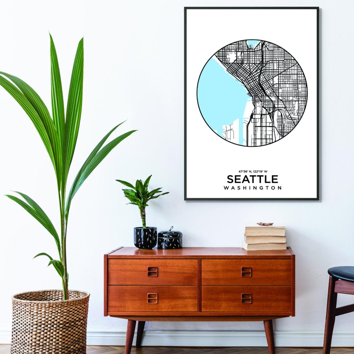 Blue Map Of Seattle Medium Stanley Print House – image 3