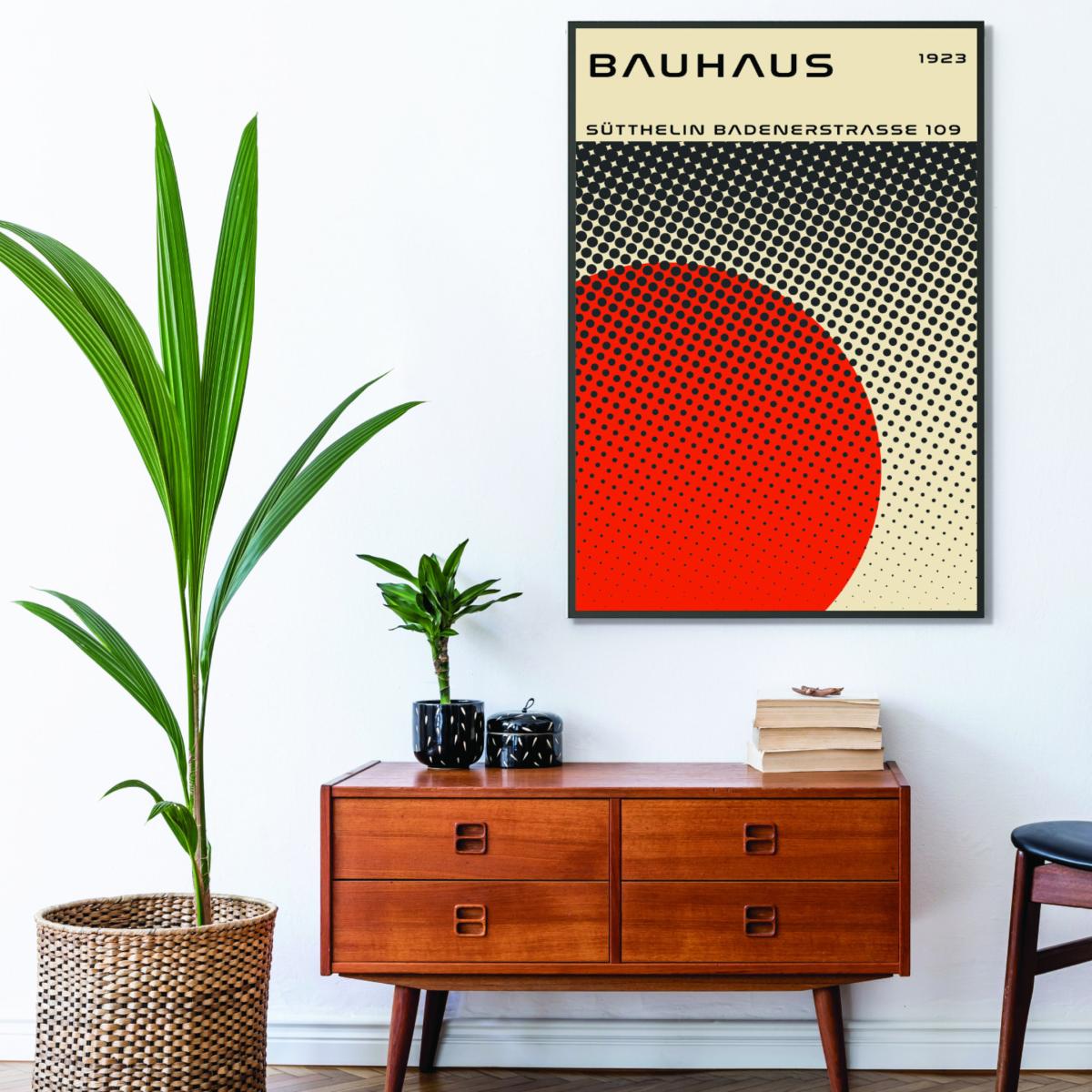 Bauhaus Geometric Red Vibe Ii A2 420 X 594Mm Stanley Print House – image 3