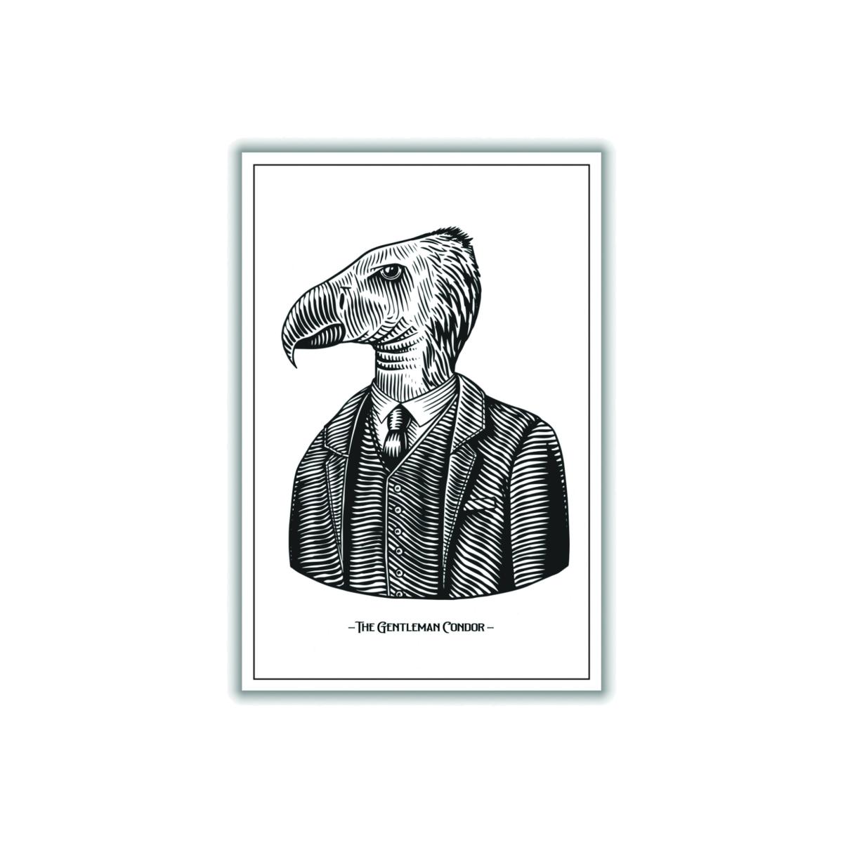 Black The Gentleman Condor A3 297 X 420Mm Stanley Print House – image 1