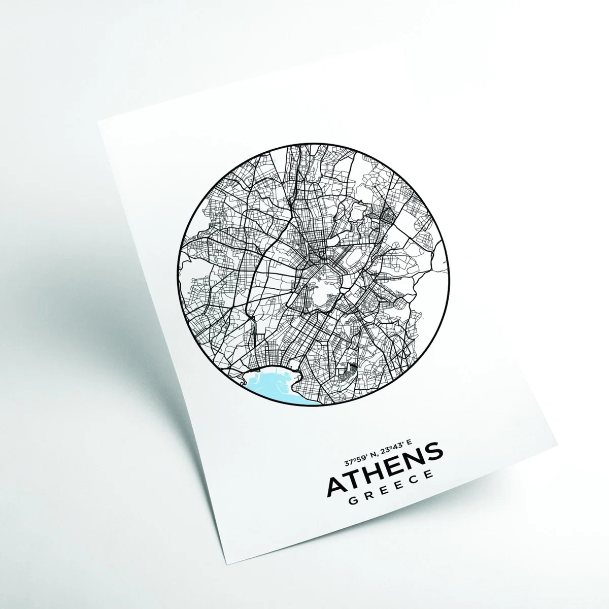 Blue Map Of Athens Extra Small Stanley Print House – image 2