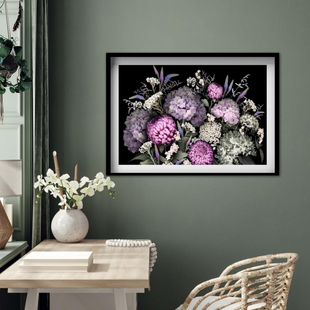 Pink / Purple / Green Hydrangea Large Print A2 420 X 594Mm Francesca Wild – image 4