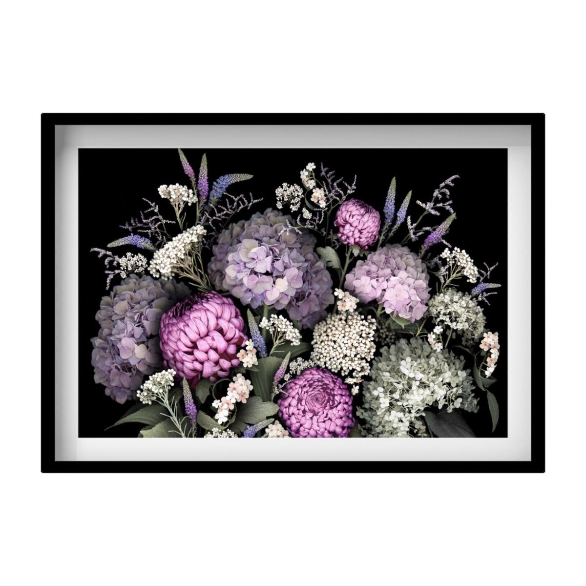 Pink / Purple / Green Hydrangea Large Print A2 420 X 594Mm Francesca Wild – image 1