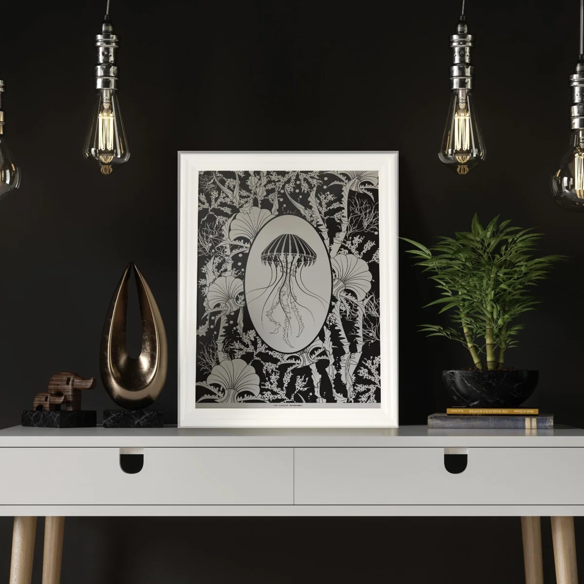 Black / White Elemental Jellyfish Print Black & White The Curious Department – image 2