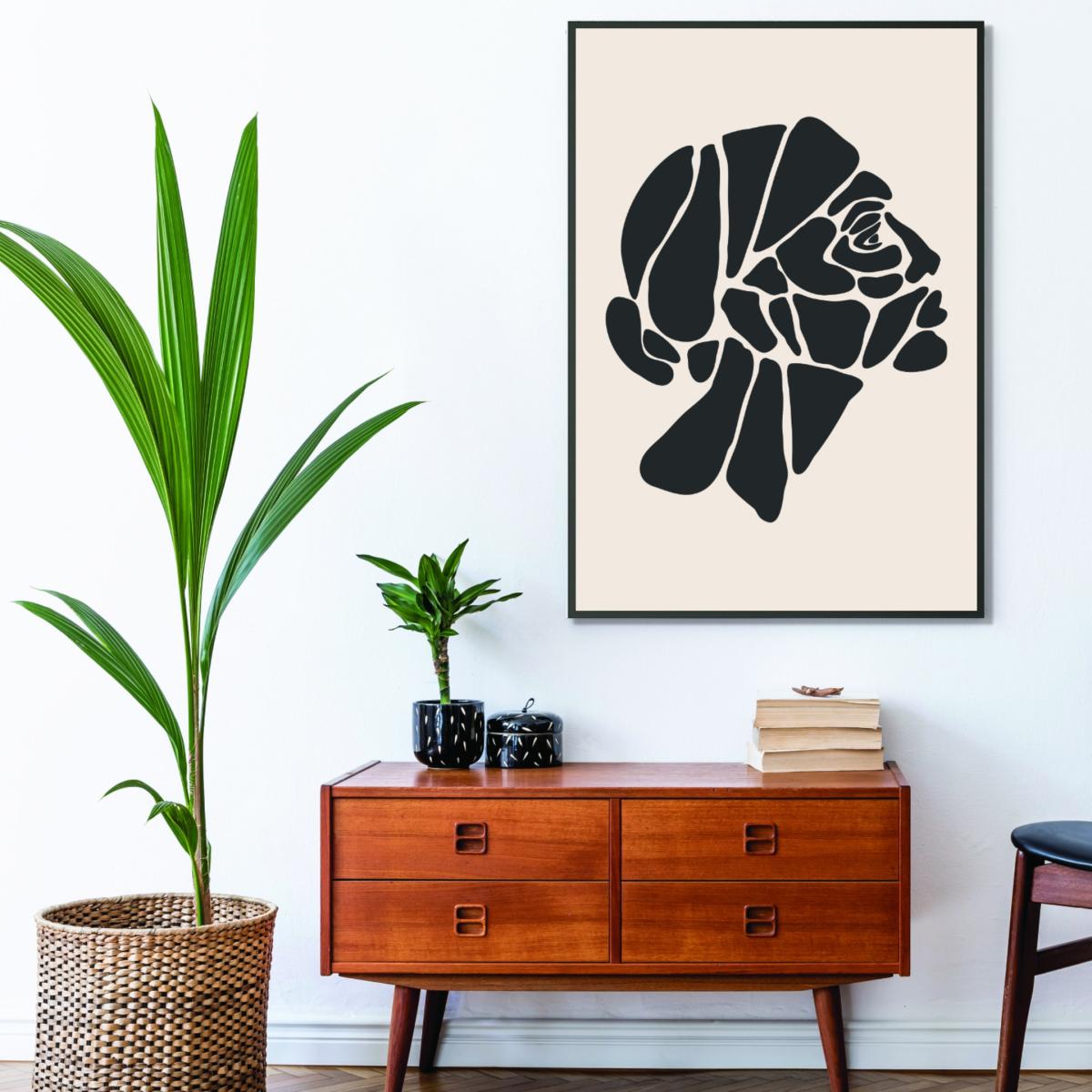 Black Abstract Face Series #4 Large Stanley Print House – image 3