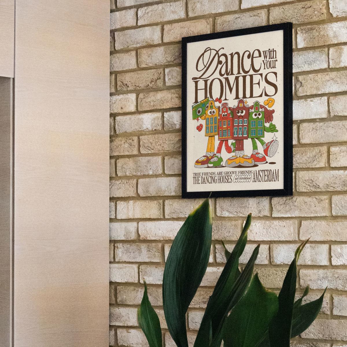 Neutrals Dance With Your Homies - Off White - Giclee Fine Art Print - Small | 12 X 16" | East Side Studio London – image 4