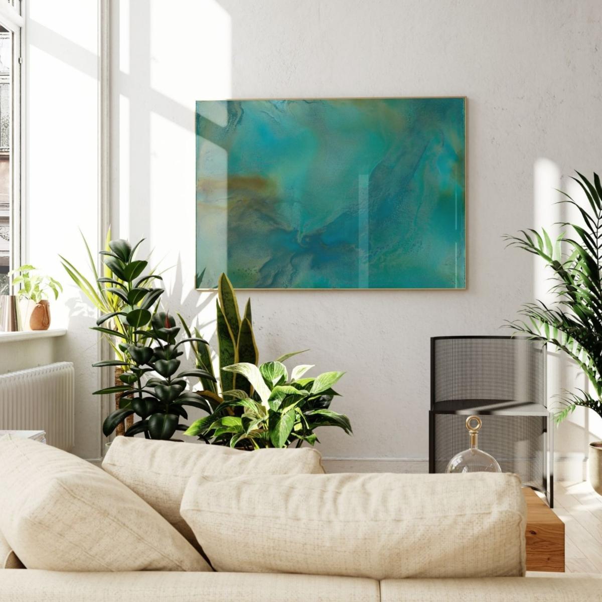 Green / Blue Entwine - A4 Fine Art Print | A1 | 594 X 841Mm | Art by Affie – image 2
