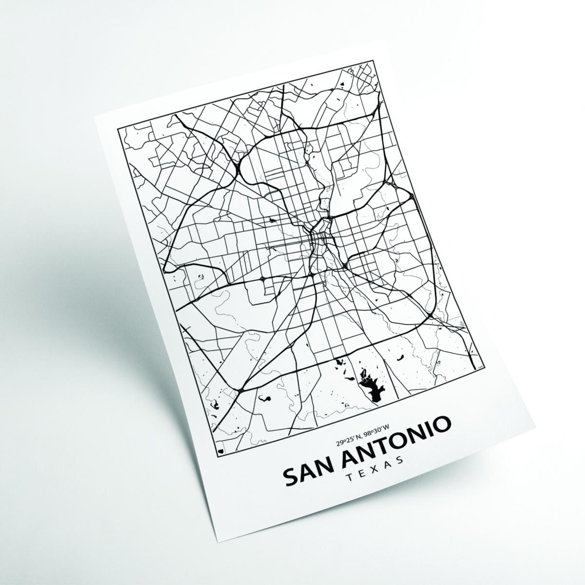 Black Map Of San Antonio Texas Xxs Stanley Print House – image 2